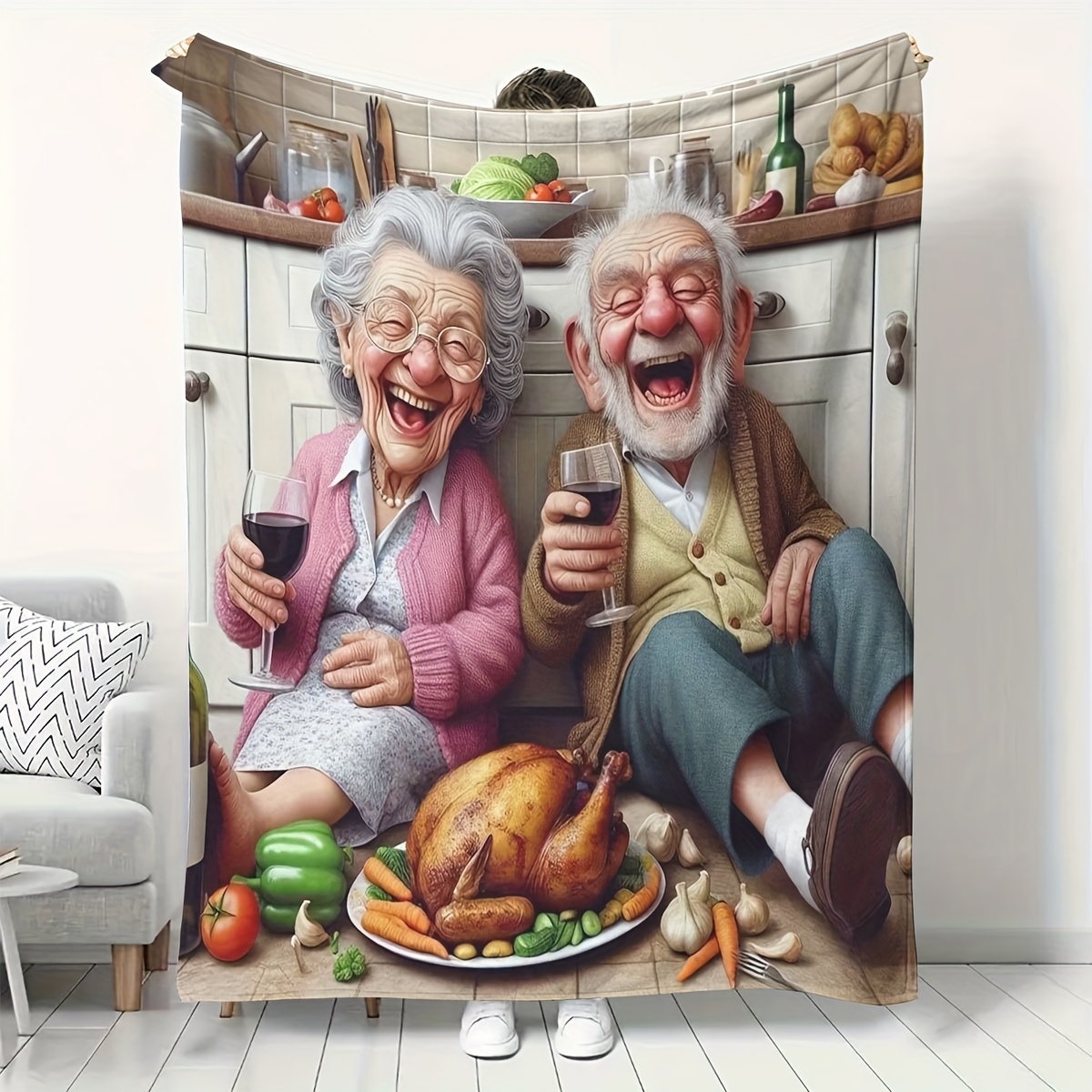 Home Textiles Turkey - Cobertor Estampado Aconchegante e Quente com