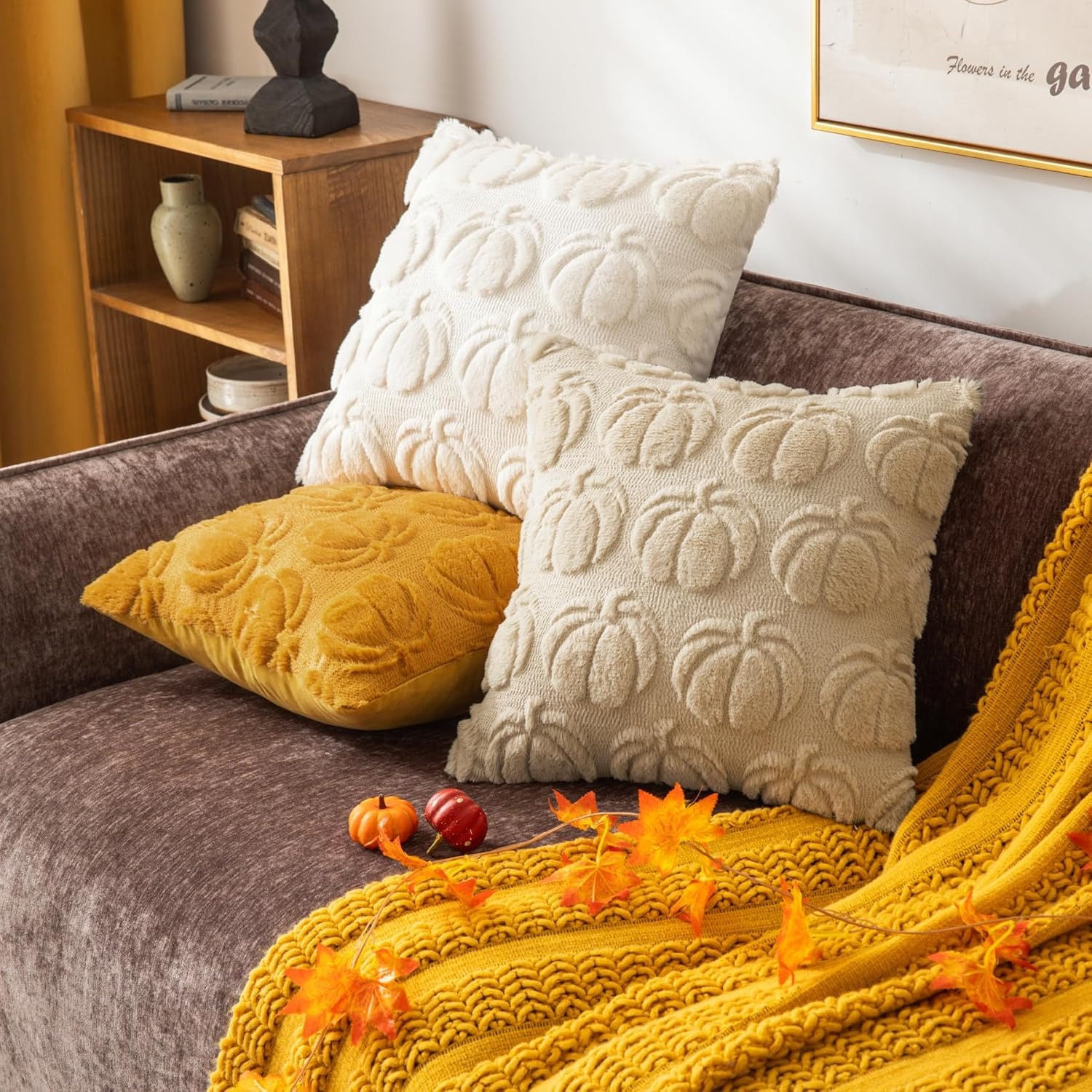 Capa de almofada bege abóbora  - Pillow Insert 18X18 avaliação e preço