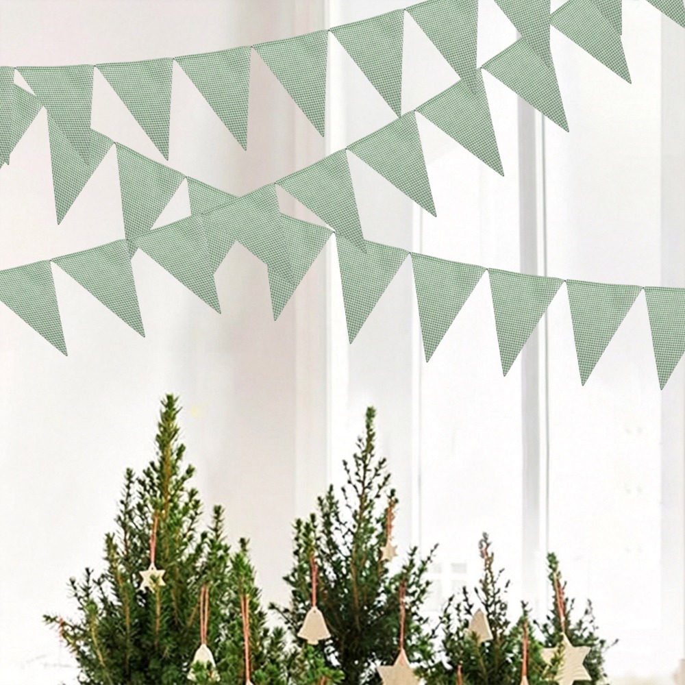 Bandeiras Triangulares de Teci - Home Textiles Plaid avaliação e preço