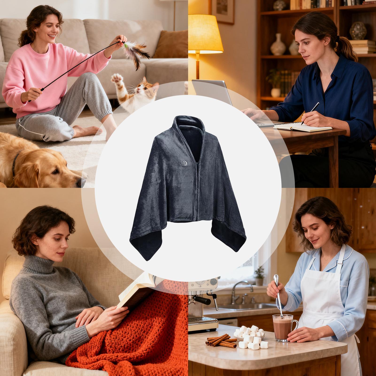 Xale aquecido portátil wearabl - Electric Blanket Heated avaliação e preço